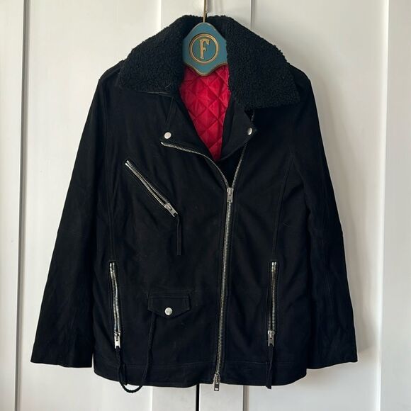 The Kooples Suede Perfecto Moto Motorcycle Jacket S - Picture 1 of 7